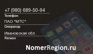 Кто звонил с 9806895094 - регион и оператор